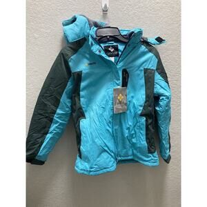 GEMYSE Womens S Blue Mountain Waterproof Ski Snow Jacket Winter Rain Coat
